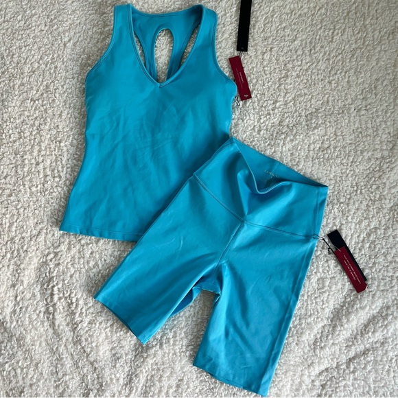 Carbon38 High Rise Biker Short and Carbon38 Action Tank / in Cloud Compr…